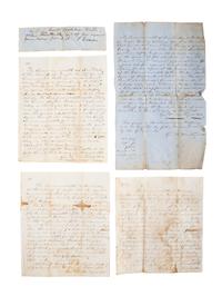 [SLAVERY & ABOLITION]. A group of court documents from Kentucky highlighted by a writ of execution against William I. Thompson for "gambling with [a] negro." Taylor County, Kentucky. 15 March 1856.