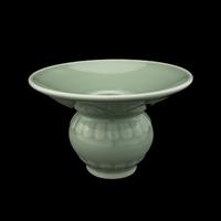 A Chinese Incised Celadon Glazed Porcelain Spittoon