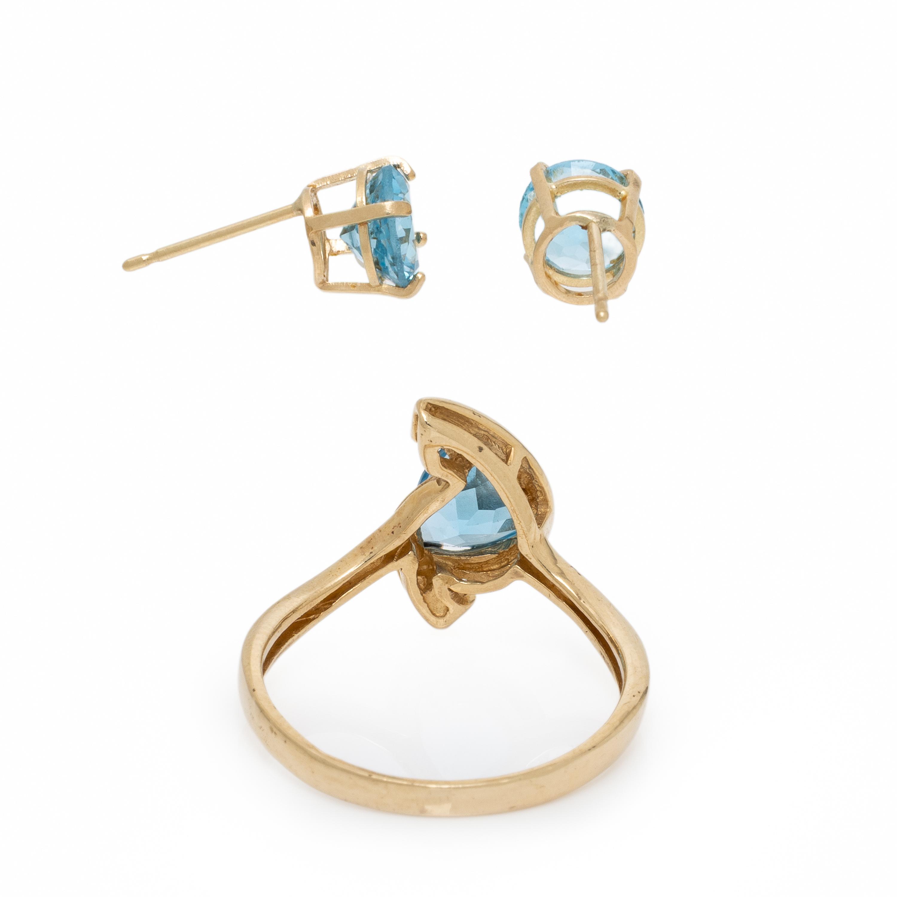 Blue Topaz Earrings and Ring