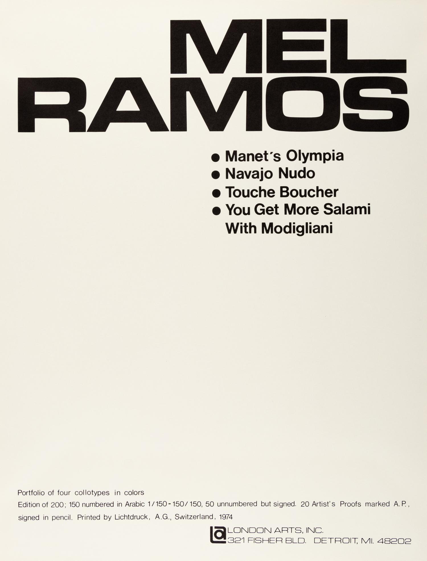Mel Ramos ( complete portfolio of four prints with original cloth case)