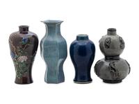 Four Chinese Monochrome Glazed Vases