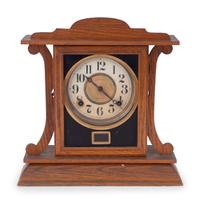 A Central Scientific Co. Scale, an Ingraham Eight-Day Movement Mantle Clock and Framed Salesmen Samples of Blue Grass Axes