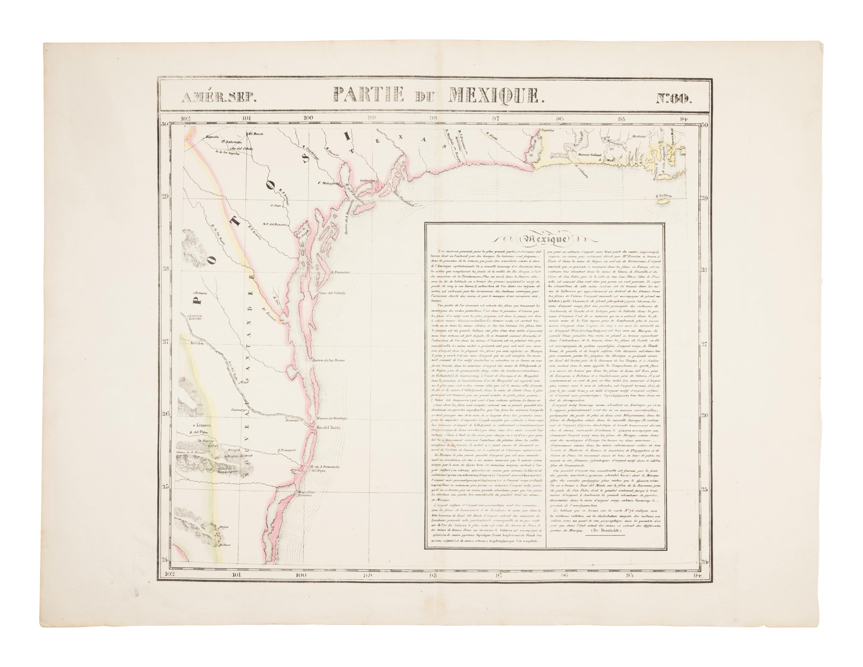 VANDERMAELEN, Philippe Marie Guillaume (1795-1869). 5 large-scale colonial maps of Texas. [Brussels]: H. Ode, April & June, 1825.