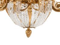 A Pair of French Neoclassical Style Gilt Bronze Chandeliers
