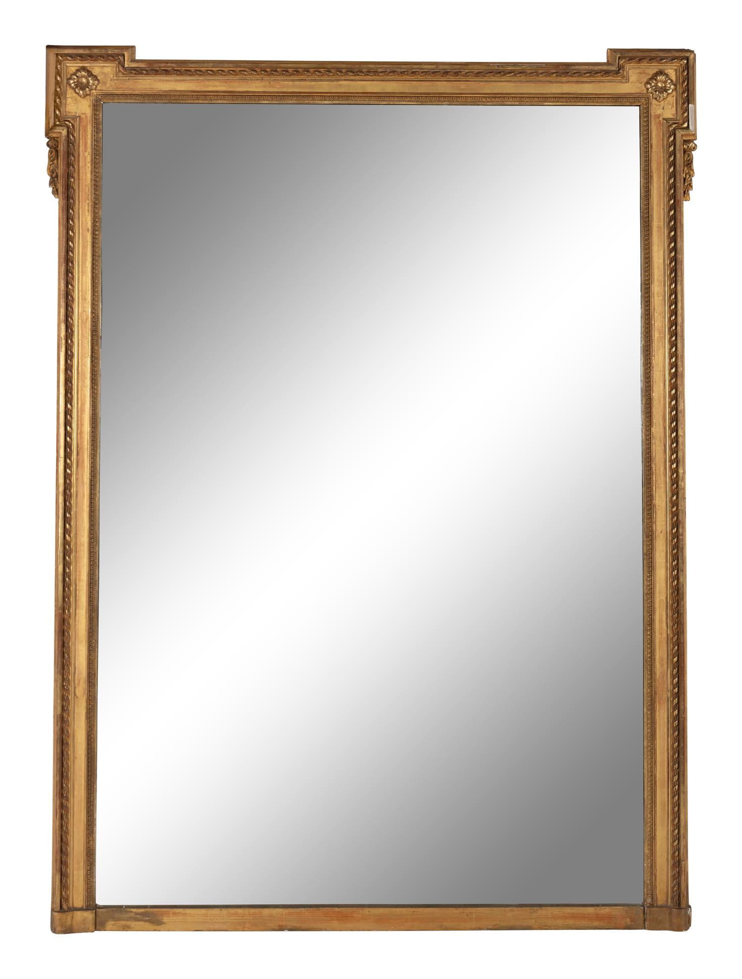 A Large French Giltwood Mirror