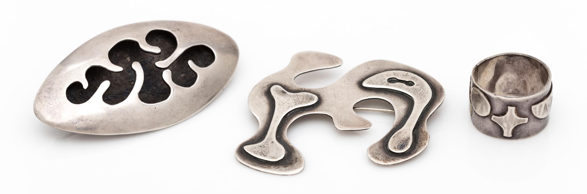 A Collection of Modernist Silver Jewelry, 33.60 dwts.