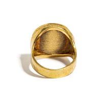 ED WIENER, YELLOW GOLD AND JASPER RING