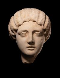A Roman Marble Portrait Head of the Empress Faustina Minor