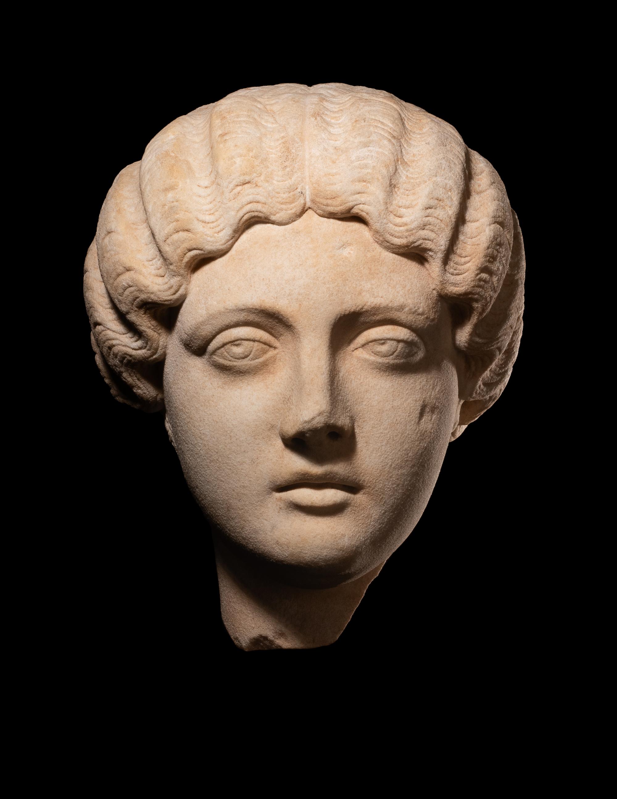 A Roman Marble Portrait Head of the Empress Faustina Minor