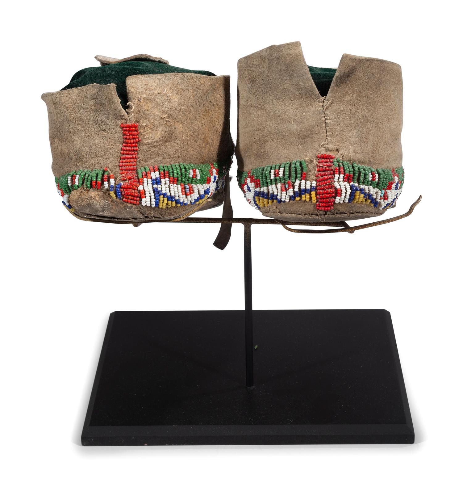 Cheyenne Beaded Hide Moccasins