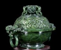 Four Spinach Jade Vessels