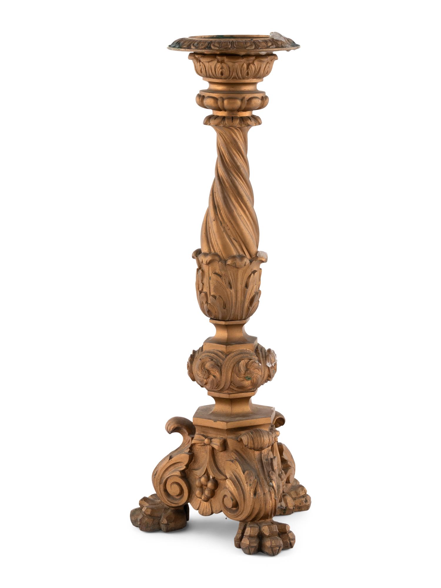 A Gilt Bronze Pricket Stick