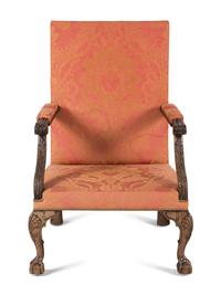 A George III Mahogany Library Armchair