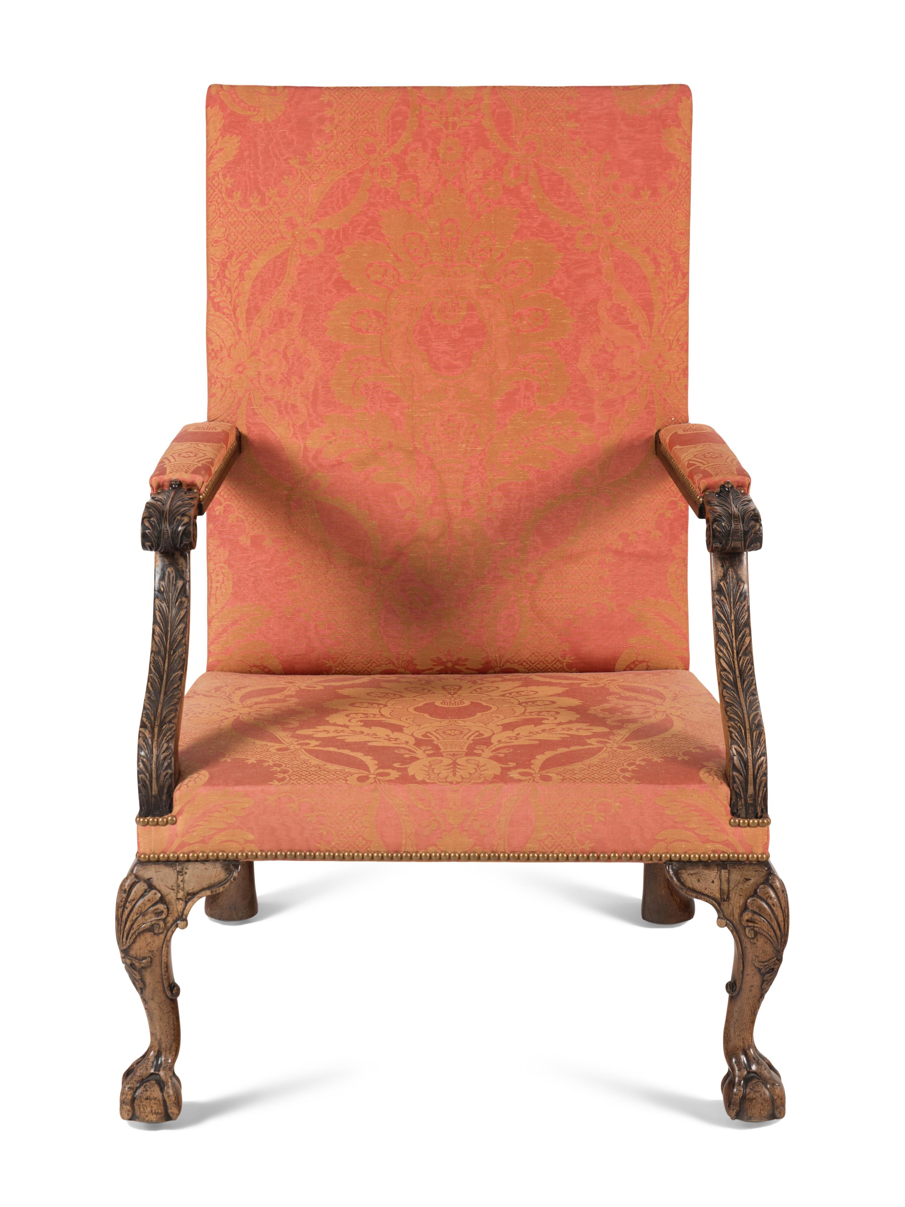 A George III Mahogany Library Armchair