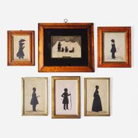 A group of six framed full-length silhouettes of children, Master William James Hubard (1808-1862)