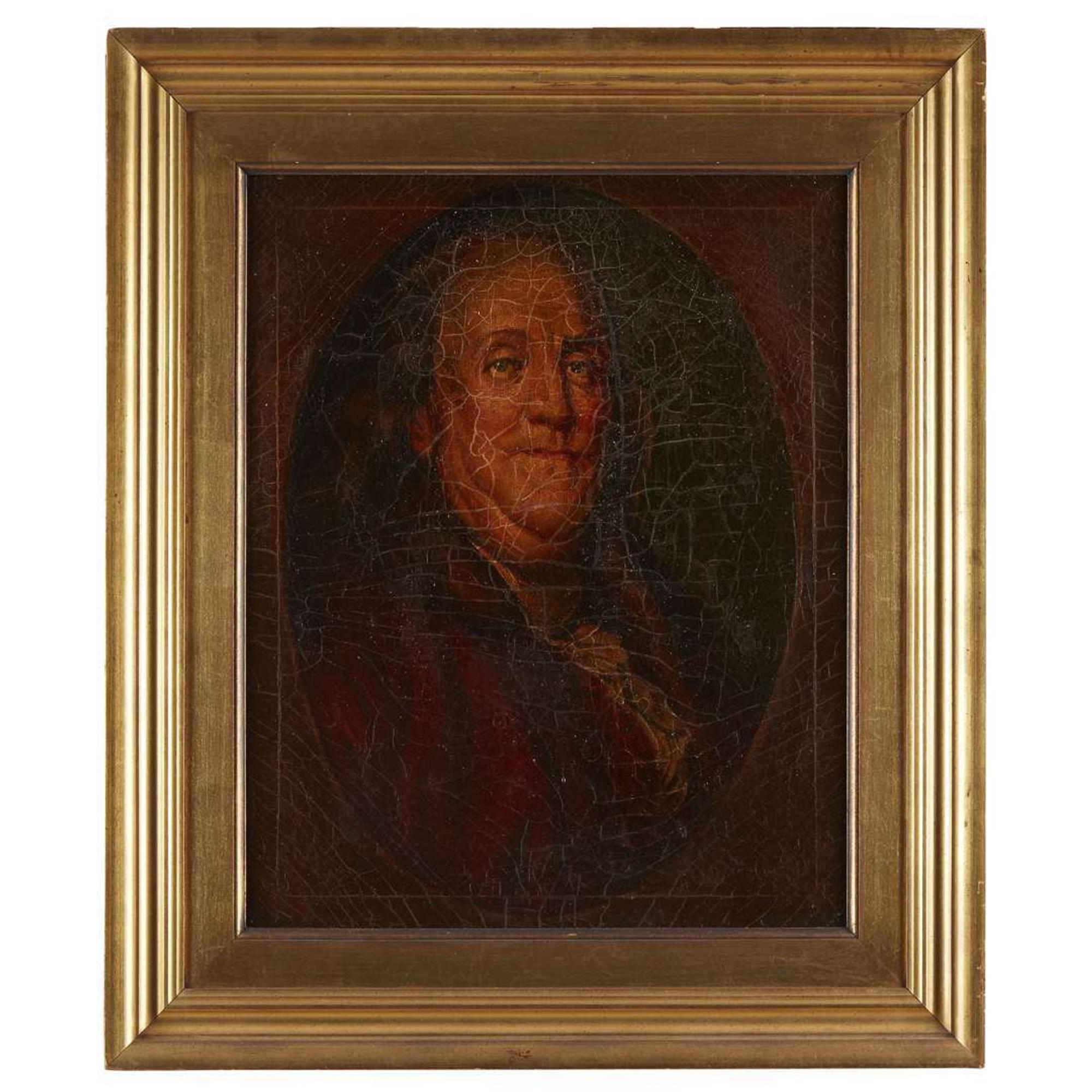 American School 19th century Portrait of Benjamin Franklin (1705-1790)