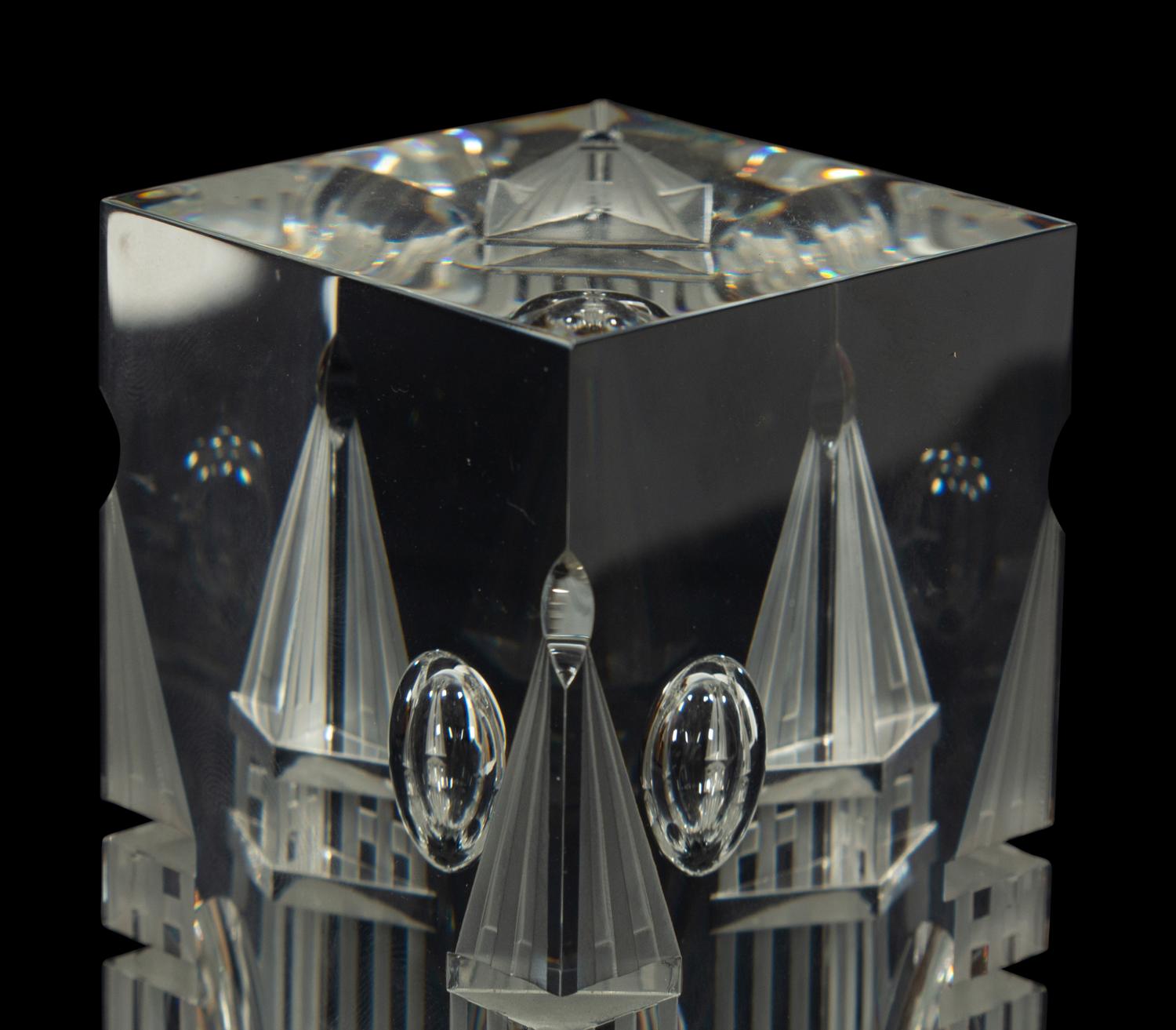 A Steuben Glass The Tower Sculpture by Eric Hilton
