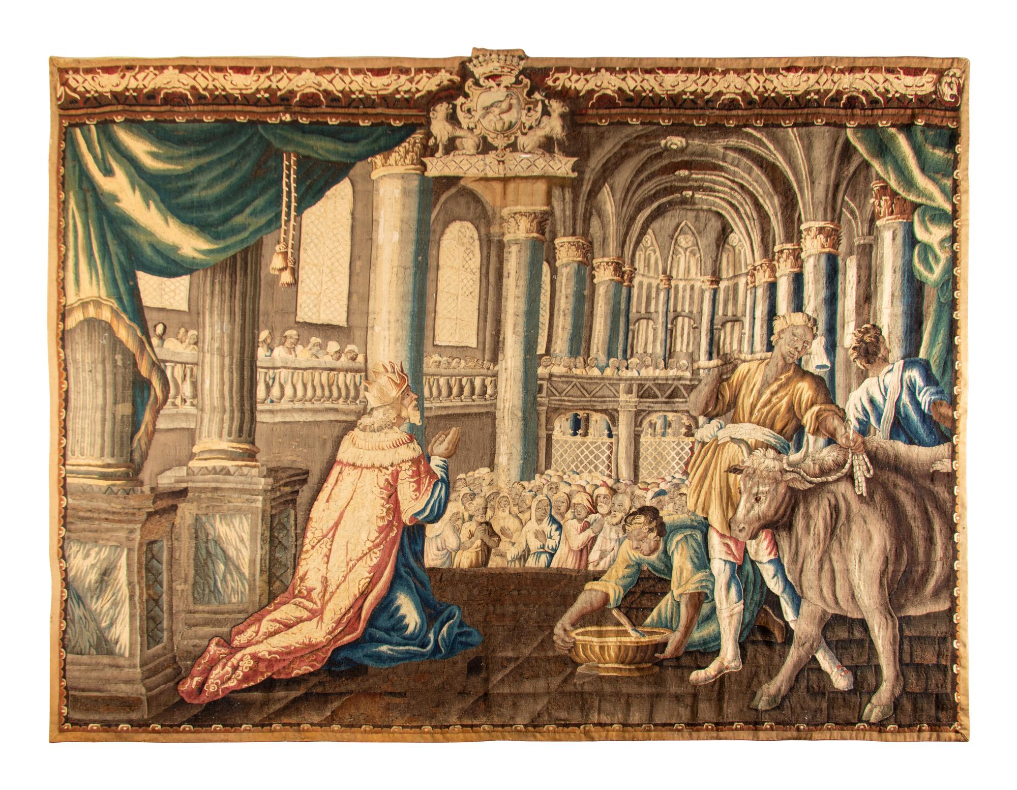 An Aubusson Wool Tapestry