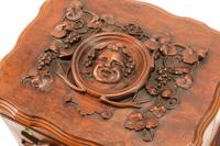 A Swiss Carved Burl Walnut Humidor and Liquor Box