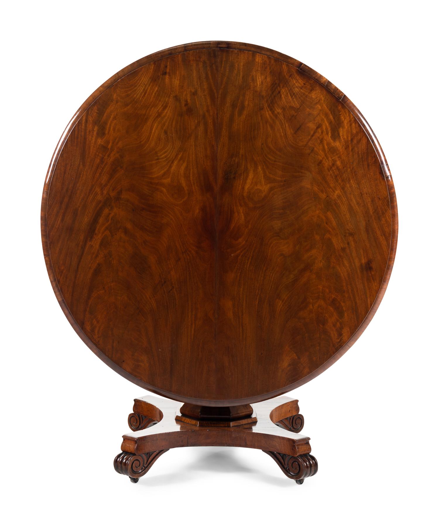 A Regency Style Mahogany Tilt-Top Center Table