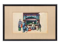Three Chinese Export Pith Paintings