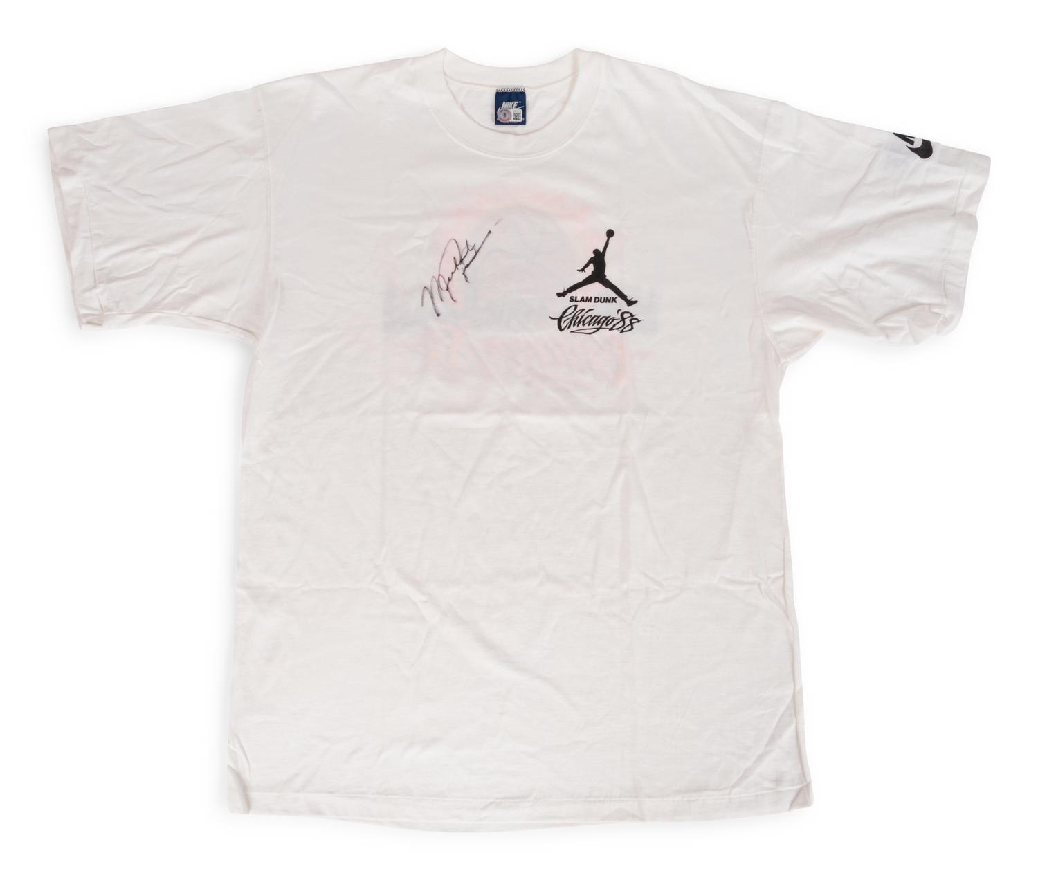 A Vintage Michael Jordan Signed Autograph Nike 1988 Slam Dunk Contest Shirt (Beckett Authentication Services BAS Certified),