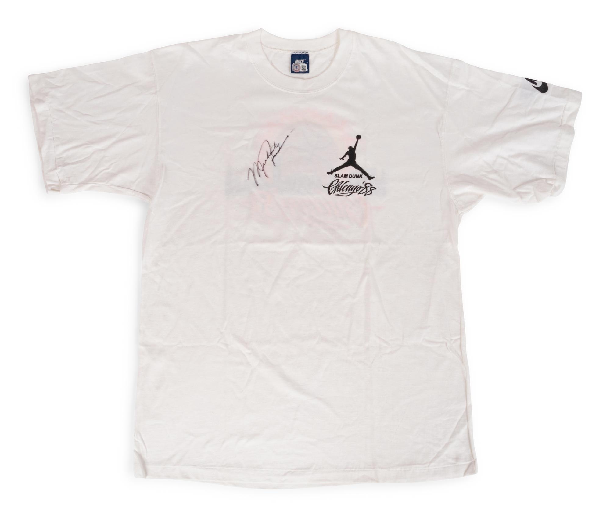 A Vintage Michael Jordan Signed Autograph Nike 1988 Slam Dunk Contest Shirt (Beckett Authentication Services BAS Certified),