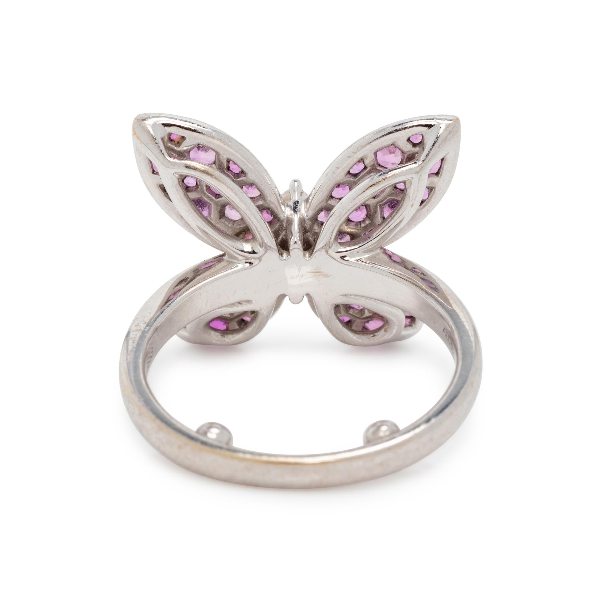 GRAFF, PINK SAPPHIRE AND DIAMOND BUTTERFLY RING