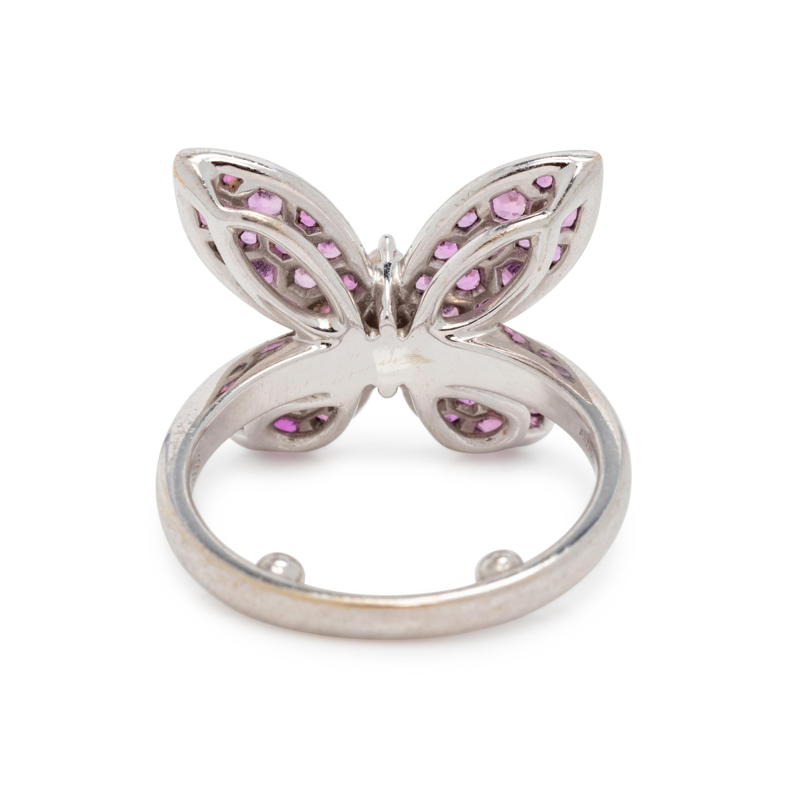 GRAFF, PINK SAPPHIRE AND DIAMOND BUTTERFLY RING