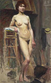 Albert Marquet (French, 1875-1947) — Femme Nue Debout dans un Atelier , c. 1900