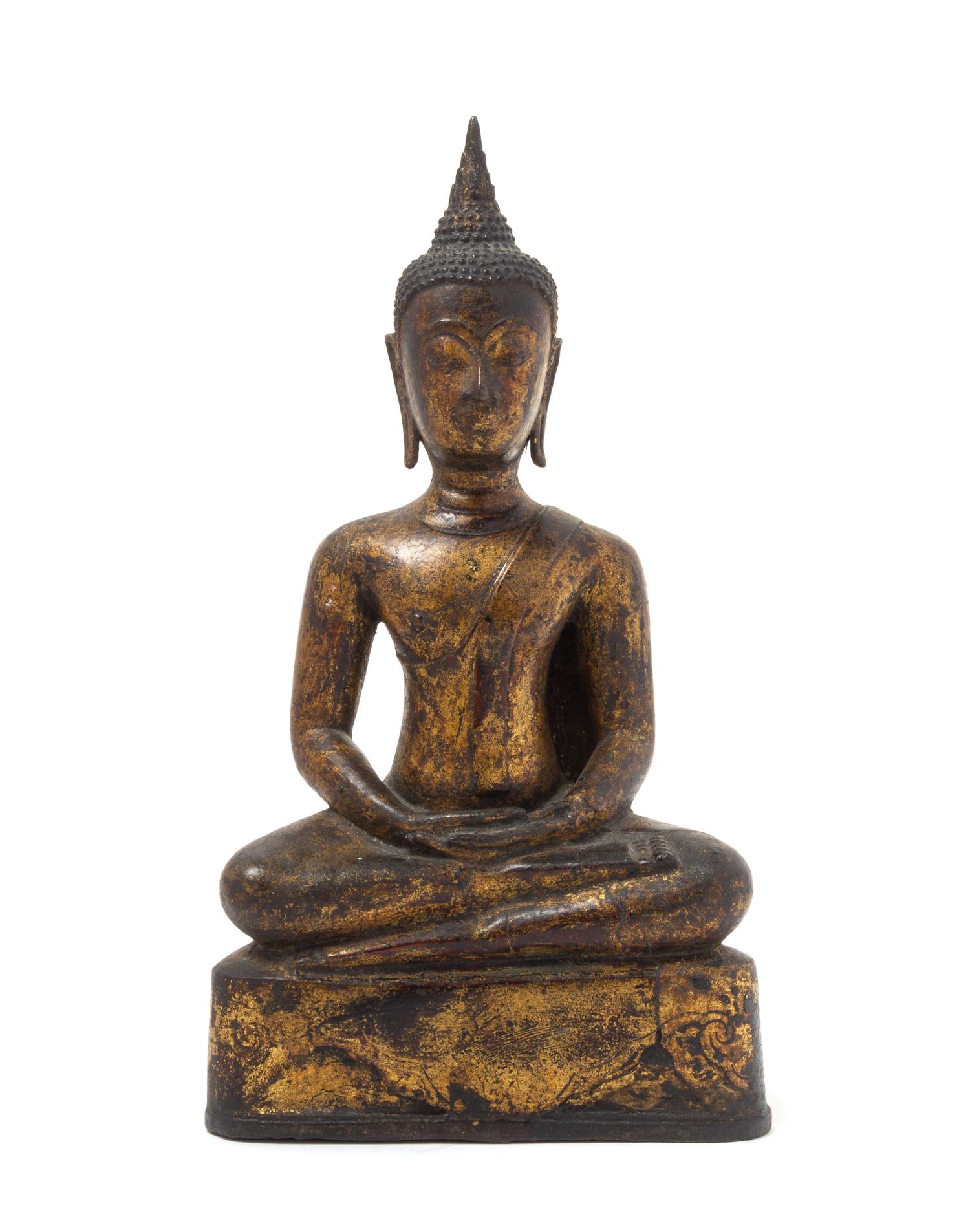 A Thai Bronze Figure of Buddha LIKELY AYUTTHAYA PERIOD Height 11 1/2 inches. — LIKELY AYUTTHAYA PERIOD