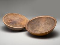 Two Turned Wood Dough Bowls