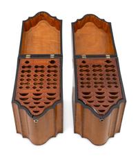 A Pair of George III Mahogany and Satinwood Cutlery Boxes