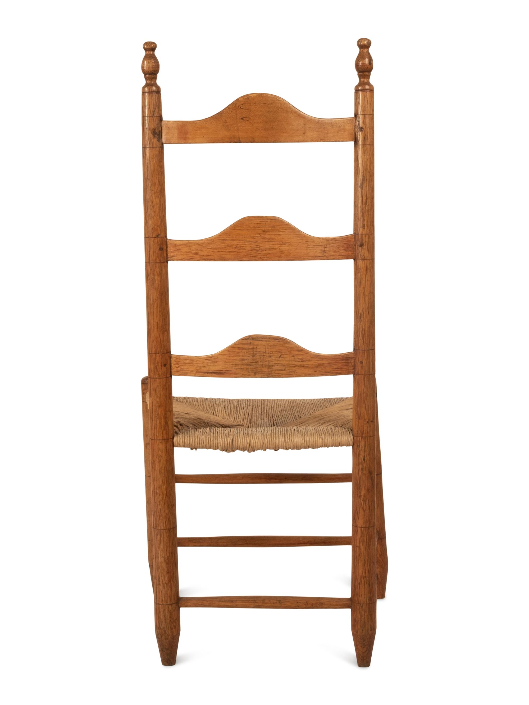 Two Pennsylvania Maple Ladderback Rush-Seat Side Chairs