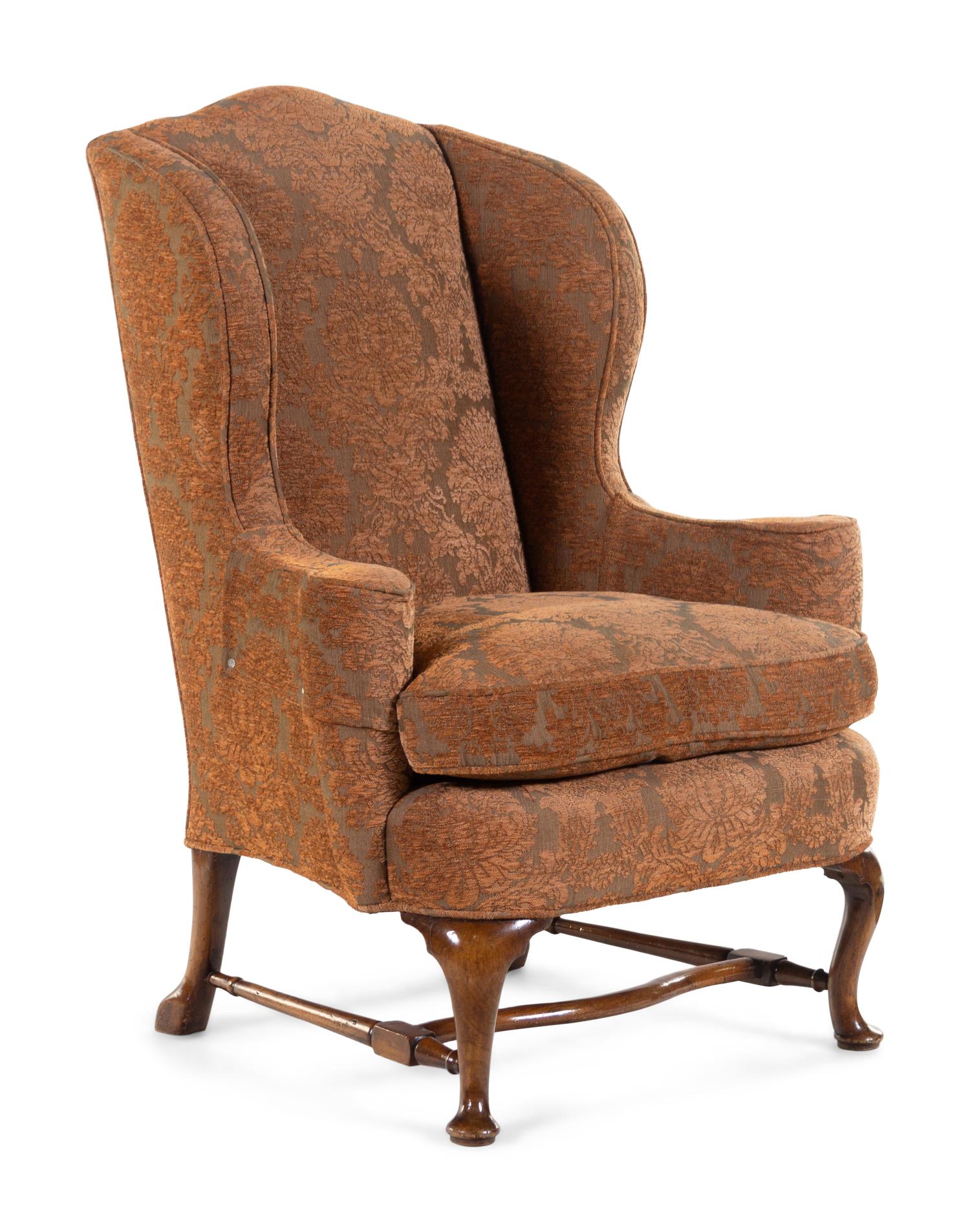 A Queen Anne Walnut Wing Chair