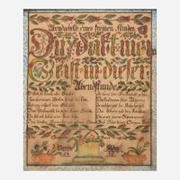 After Heinrich Englehardt (active, 1819-1836) A Fraktur: Evening Prayer for Cyrus Klein, dated "1832"