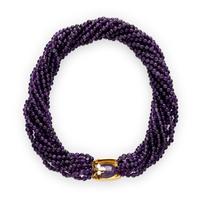AMETHYST, DIAMOND, AND YELLOW GOLD TORSADE NECKLACE