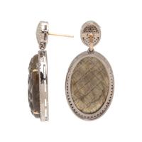 LABRADORITE AND DIAMOND EARRINGS