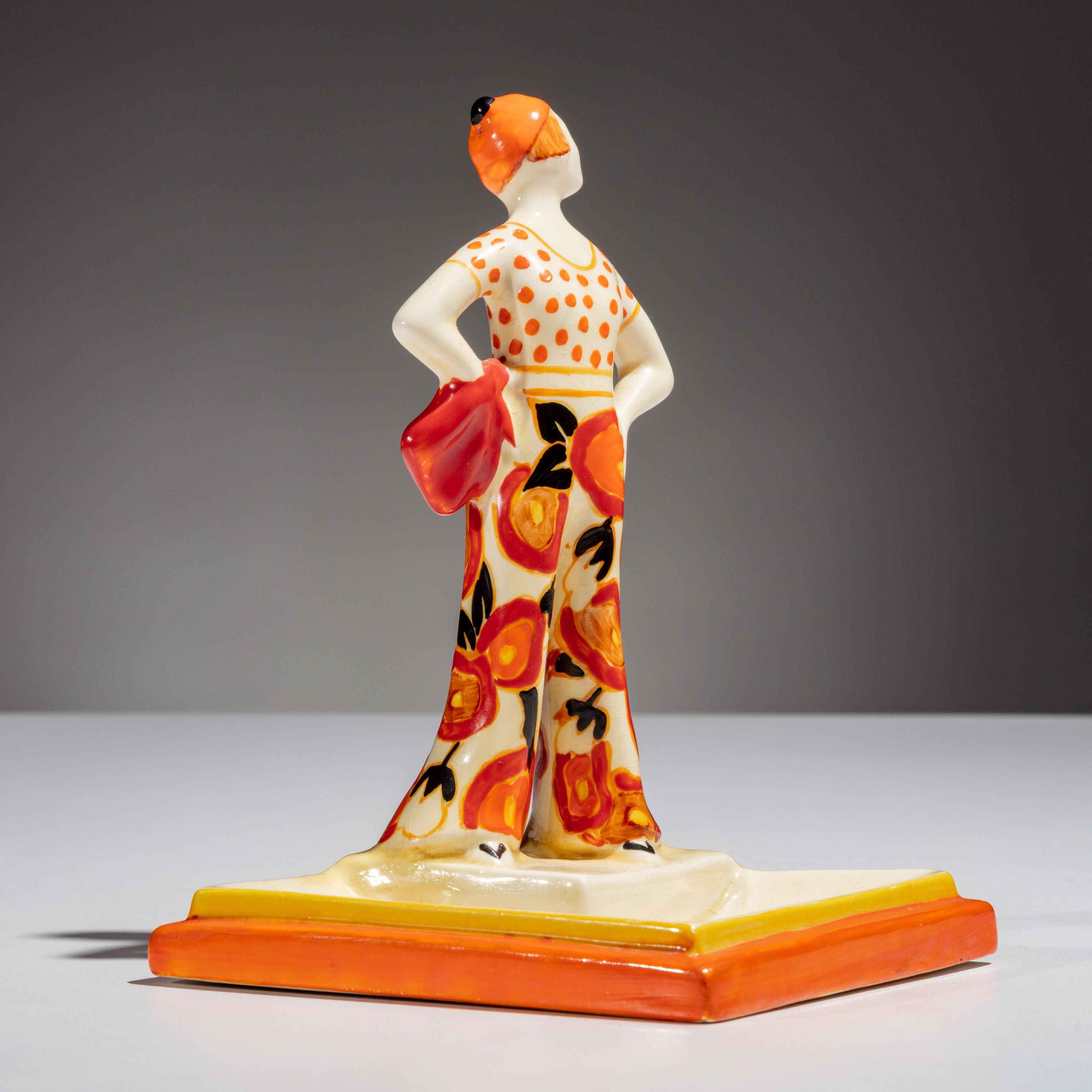 Clarice Cliff (English, 1899–1972) — Lido Lady ashtray, c. 1930