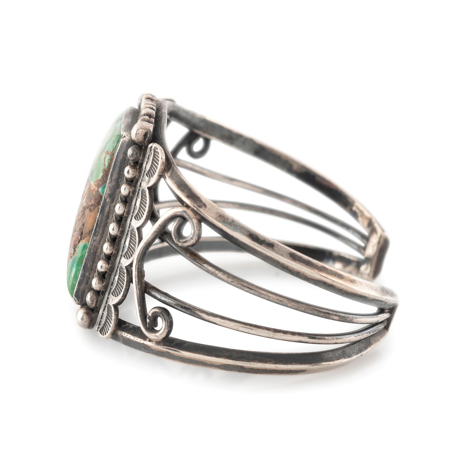 Navajo Silver and Turquoise Cuff Bracelet