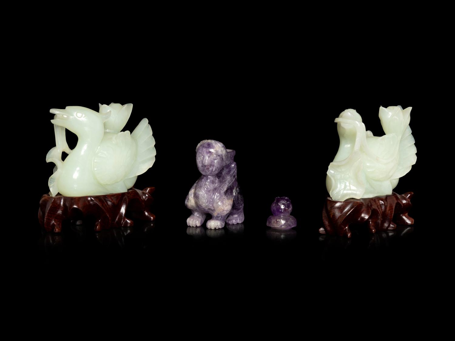 17 Chinese Jade and Hardstone Articles