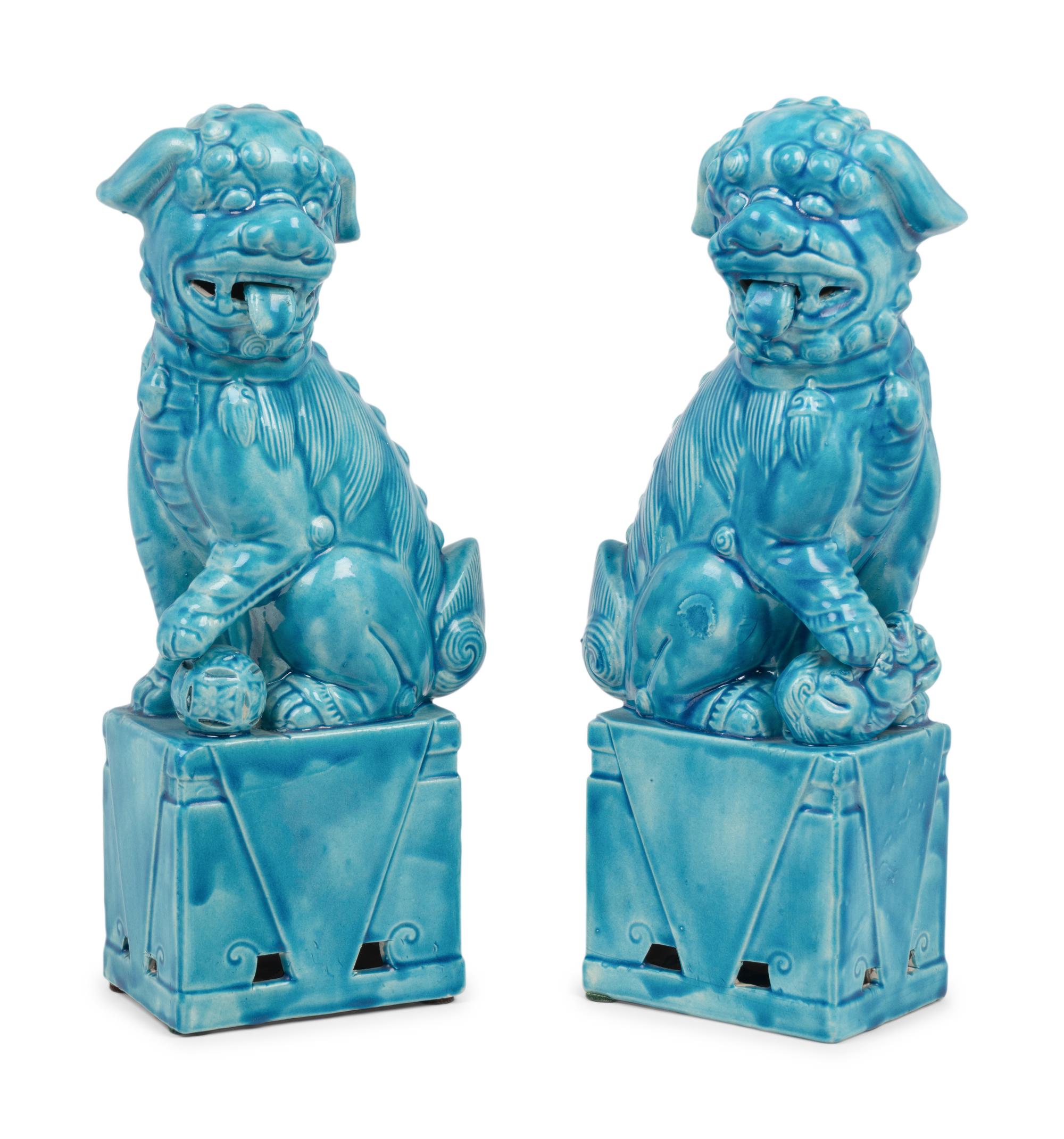 A Pair of Chinese Porcelain Temple Guardian Figures