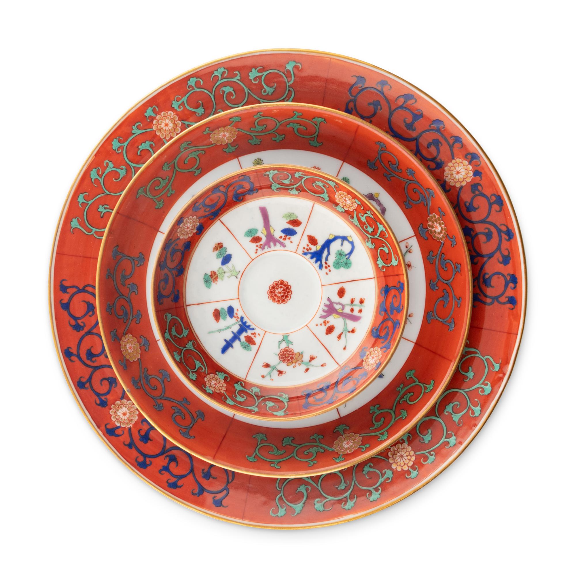 A Collection of Herend Red Dynasty Porcelain Articles