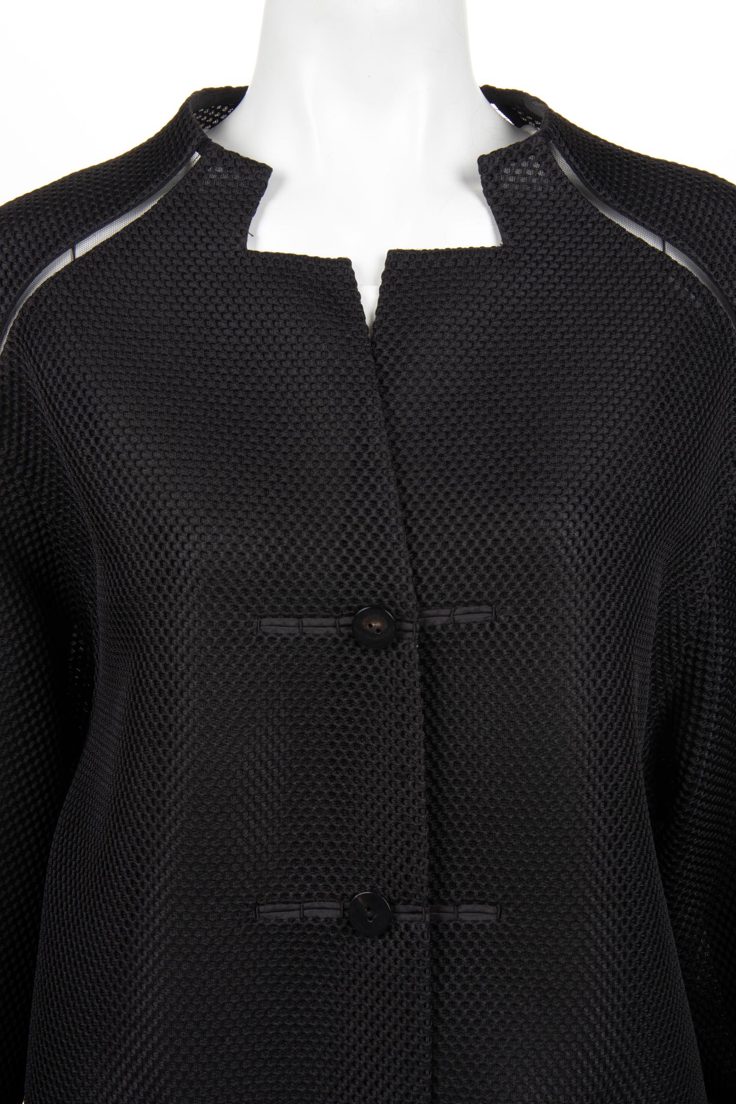 Ralph Rucci Polyester Mesh Jacket with Net Inserts