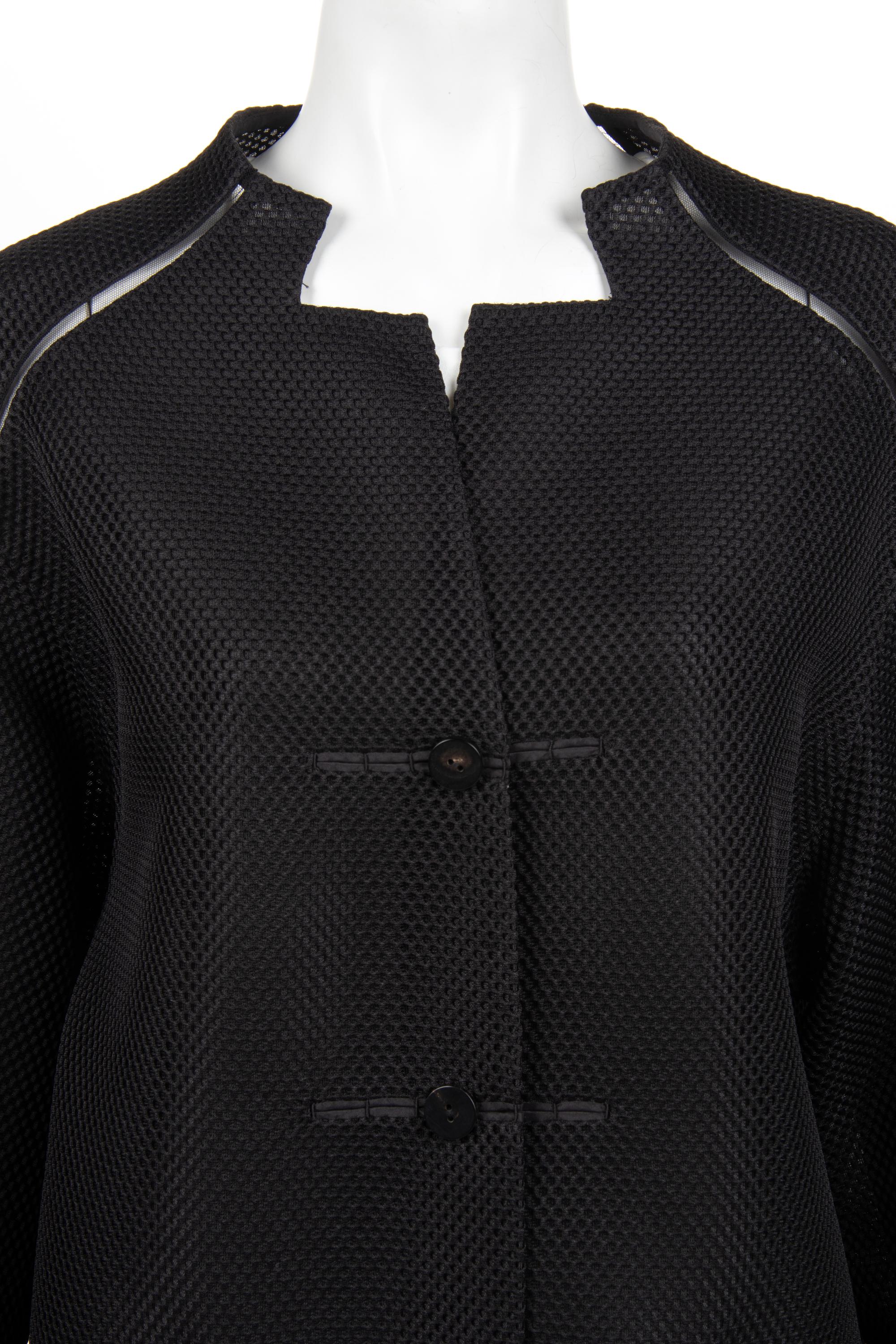 Ralph Rucci Polyester Mesh Jacket with Net Inserts