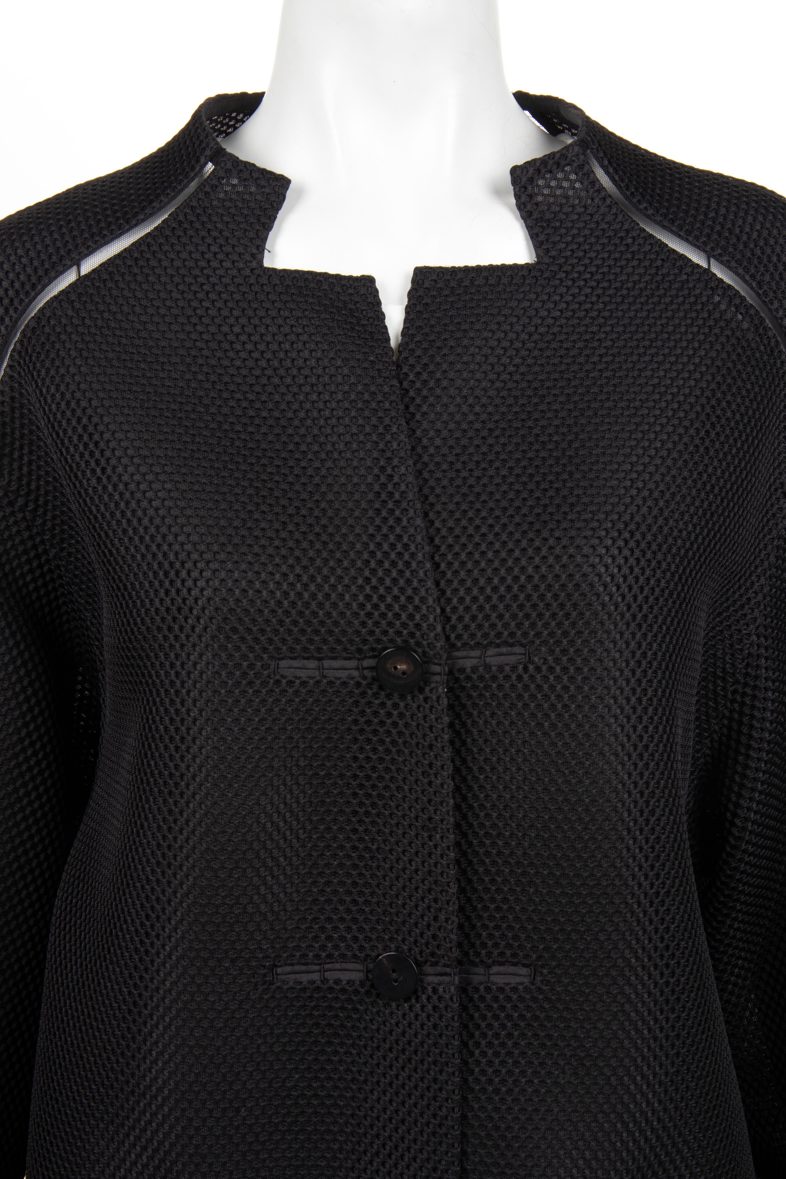 Ralph Rucci Polyester Mesh Jacket with Net Inserts