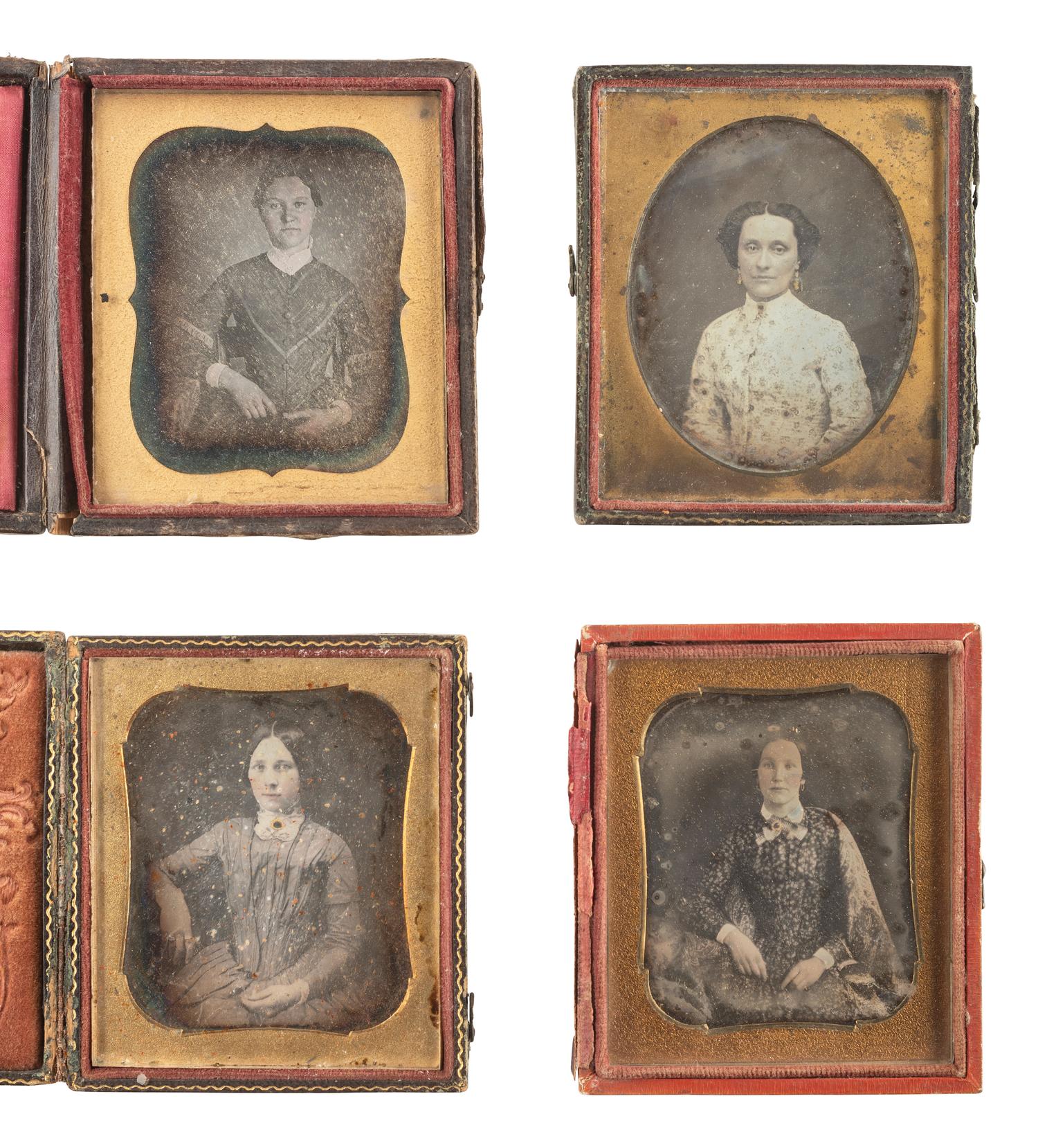 [EARLY PHOTOGRAPHY]. 32 sixth plate daguerreotype portraits of young to middle-aged women.