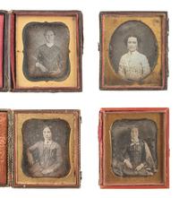 [EARLY PHOTOGRAPHY]. 32 sixth plate daguerreotype portraits of young to middle-aged women.
