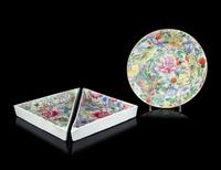 Three Chinese Famille Rose Porcelain 'Millefleur' Wares