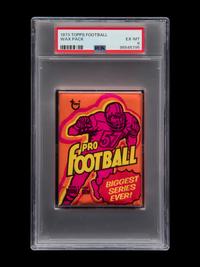 A Sealed Unopened Wax Pack of 1973 Topps Football Cards (PSA 6 EX-MT)